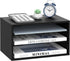 SUPEASY Wood Desk Organizer, 3 Tier Paper File Organizer, Wooden Desktop Mail Sorter for Office, School, Home