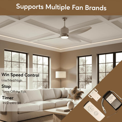 Ironsmith Lighting Products 3-in-1 Ceiling Fan Light Timing & Speed Remote Universal Ceiling Fan Remote Control Kit