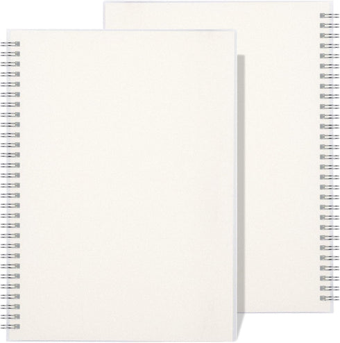 RETTACY Blank Journal Notebook 2-Pack - B5 Blank Spiral Notebook with 160 Pages per Pack, 100 GSM Premium Acid-Free