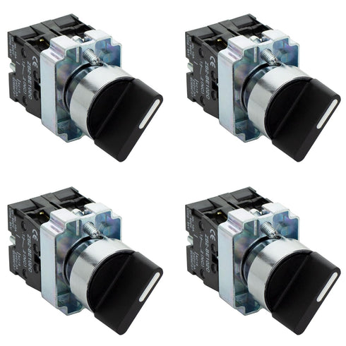 Rotary Switch - 2-Position Selector Switch Maintained, 22mm Mounting Hole, Electric NO NC Latching Switch, 220VAC