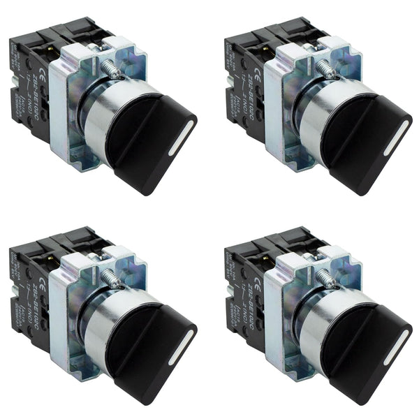 Rotary Switch - 2-Position Selector Switch Maintained, 22mm Mounting Hole, Electric NO NC Latching Switch, 220VAC