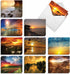 The Best Card Company - 20 Blank Landscape Nature Note Cards (4 x 5.12 Inch) - Sun Settings (10 Designs, 2 Each)