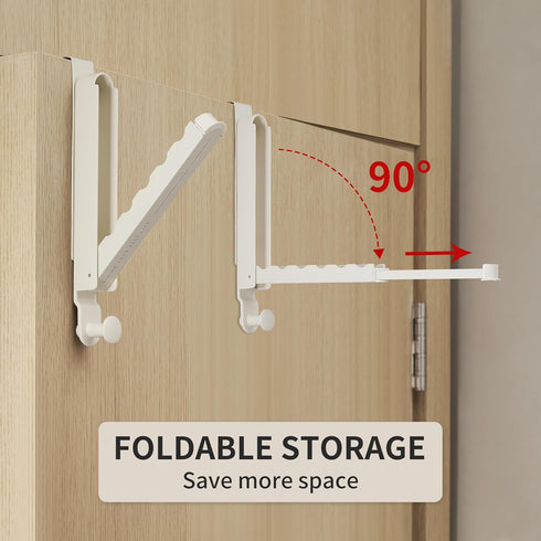 Over The Door Hooks Hanger 2pc, Retractable Rod, Foldable Drying Rack for Laundry, Bathroom, Bedroom Travel