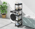 5-Tier Sooyee Plastic Rolling Utility Cart with Wheels, Multi-Functional Storage Trolley for Office, Living Room