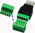 CGTime USB 2.0 A Screw Terminal Block Connector, Female Plug to 5 Pin/Way Female Bolt Screw Shield (2Pack)