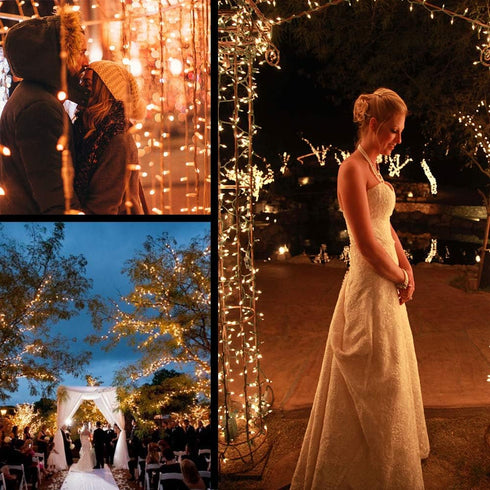 Christmas String Lights, 33FT 100 LEDs Warm White Indoor Tree Lights, 8 Modes with End-to-End Plug Fairy Lights