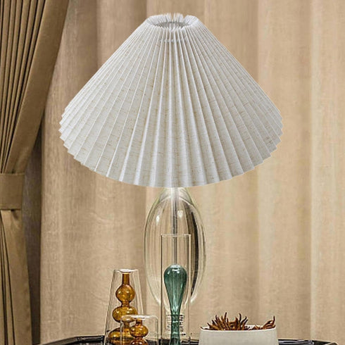 IEUDNS Pleated Lampshade Decorative Chandelier Shade Floor Light Shade for Dining Room Bedroom Hotel Home, Linen