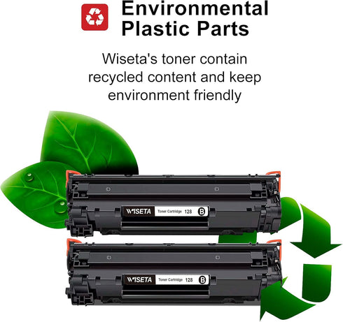 WISETA CRG128 128 High Yield Black Toner Cartridge - Compatible with Imageclass D530, 2 Pack