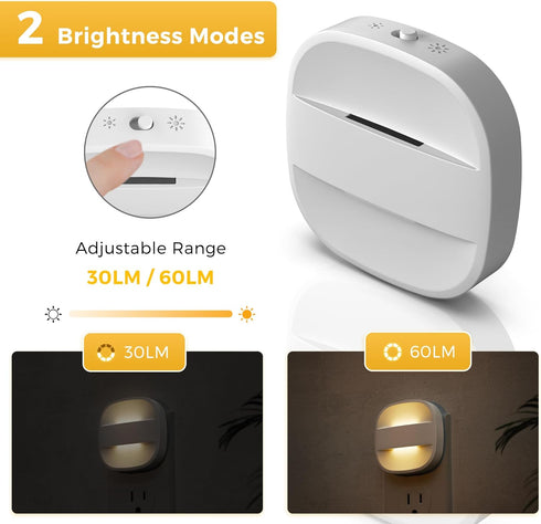 2 3000K 4 Pack L LOHAS LED Night Lights Plug into Wall, Foldable Night Light with Dusk to Dawn Sensor, Brightness