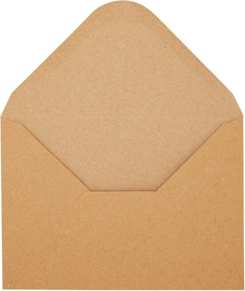Juvale Kraft Paper Invitation Envelopes 4x6, A6 V Flap Brown Envelopes for Weddings, Baby Showers, Thank You Cards