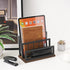 Snughome Desktop Mail Organizer, 2-Slot Matte Black Metal Sorter, File Holder for Home or Office Desktop