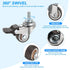 1 Inch 4 Pack 360 M6 15 mm 99 Lbs PATIKIL Mini Stem Casters Wheel with Brake, Low Profile TPR Threaded Swivel Wheel