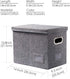 PRANDOM File Organizer Box Set of 2, Collapsible Decorative Linen Filing Storage with Lids, Office Cabinet Letter Size