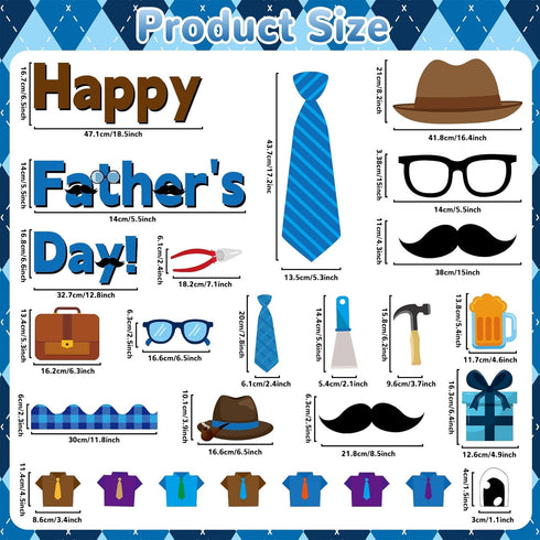 Happy Father's Day Bulletin Board Father's Day Bulletin Board Decoration Set Father's Day Cutouts Father Child Bulletin Boards for School Offices Classroom Decor Father's Day Party Supplies by Naozinebi