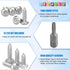 Glarks 51Pcs #8 1/2'' Set T20 (50pcs #8 1/2'') x Button Head Torx Security Sheet Metal Screws Stainless Steel Tamper