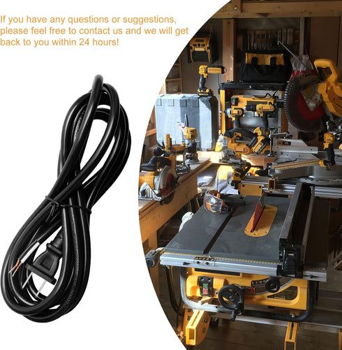 8FT 16/2 Power Cord Replacement for Drills, Sanders, Grinders, Miter Saws, and Other Power Tools