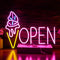 Ice Cream Open Neon Sign LED Light up Ice Cream Sign Dimmable