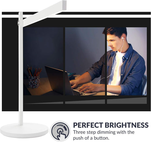 Dimmable Newhouse Lighting Adonis White Metal and Adjustable Color Temperature Energy-Efficient Modern LED Desk Lamp
