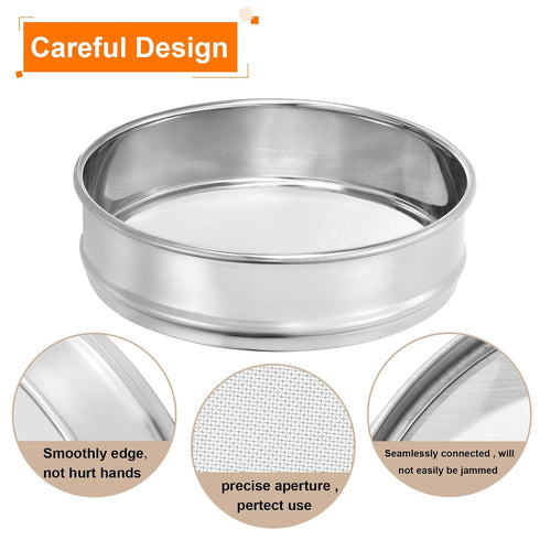PATIKIL 140 Mesh Lab Sieve - 8" Diameter Test Sieve with 304 Stainless Steel Wire Cloth