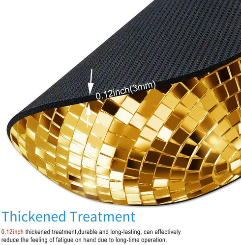 Smooffly Gold Disco Ball Round Mouse Pad, Cute Sequin Mouse Pad, Disco Coaster for Computers and Laptops