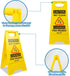 Caution Wet Floor Sign, (L:17.12in W:8.38in H:0.94in)2-Sided Foldable Safety Sign for Commercial Use, A Frame Caution Sign Bilingual Warning Signs, Yellow (yellow 2pack)