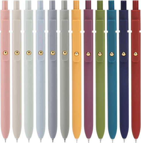Ddaowanx Gel Pens, 12 Pcs 0.5mm Quick Dry Black Ink Pens, Cute Office School Supplies Gifts for Women