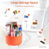Desk Pencil Pen Holder - 5 Slots 360° Degree Rotating Organizer for Office, School, Home, and Art Supplies (Orange)