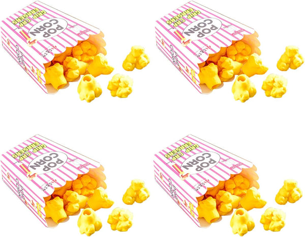 Cute Popcorn Style Rubber Pencil Eraser Set - 4 Boxes for Kids, Students, School Office Supplies, Party Favors