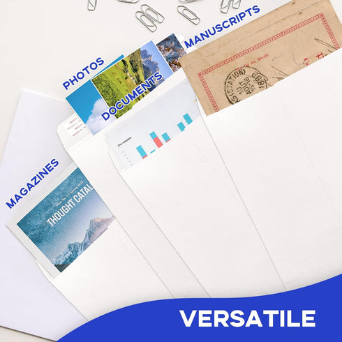 Catalog 9x12 Envelopes Self Seal, 100 PCS Goefun White Mailing Envelopes, Large Letter Size