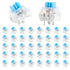 Zyghjort Keyboard Switches, 50 Pcs 3 PIN Blue Keyboard Clicker Replacement Dustproof Mechanical