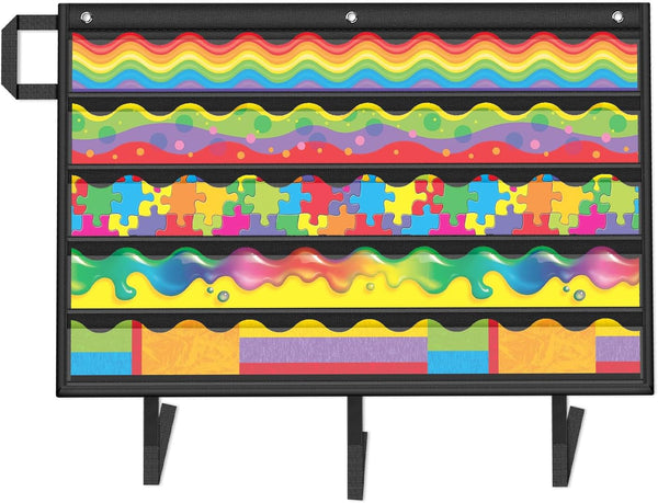 Godery Border Storage Pocket Chart, Classroom Pocket Charts for Organizing and Displaying Decorations (Black)