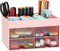 LETURE Desk Organizer with Drawer, Office Desktop Accessories Stationary Caddy for Pen, Pencil, Business Card & Sticky