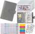 Budget Binder Cash Envelopes for Cash Money Organizer with Zipper Envelopes, A6 Leather Budget Binder (Full Grey)