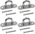 4Pcs 304 Stainless Steel Pad Eye Hooks, 3.15 inch Heavy Ceiling Hook Screw Eyes with 5 x 45mm Screws for Plant Hangers,