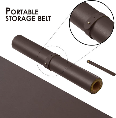 Desks(Coffee,27.6"x 13.8") Cork Desk Mat - Dual-Sided Desk Pad for Office and Home - Desk Organization and Accessories