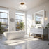 Bathroom,Bulb Industrial Semi Flush Mount Ceiling Light Fixture,Gold Globe Glass Hallway Lights Fixtures