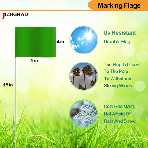 Marking Flags 200 Pack Marker Flags, 4x5x15 Inch Yard Flags, Lawn Flags, Invisible Fence, Survey Flags, Landscape Flags, Sprinkler Flags, Surveyor Flags, Stake Flags, Boundary Flags Dog