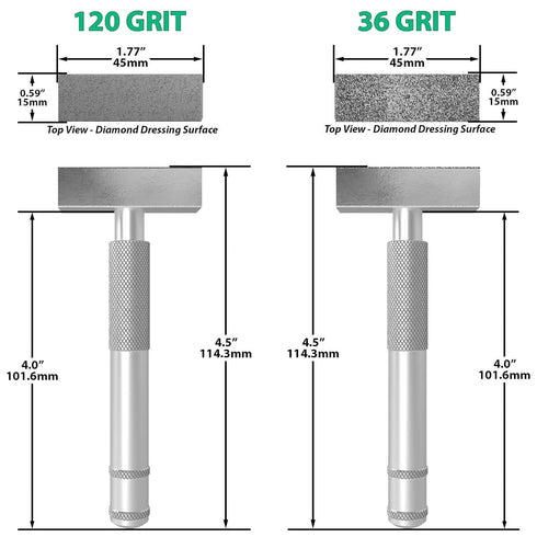 ATLIN Grinding Wheel Dressing Tool - 36 Grit & 120 Grit Diamond Dresser for True Up and Restore Grinding Wheels