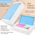 Pencil Box for Office Supplies Storage Organizer Box,Double Layer Large Capacity Pencil Boxes,Plastic Crayon Box with Snap-tight Lid,Stackable Storage Box for Gel Pens Pencil Case Organizer-Pale Blue by SFLHHDM