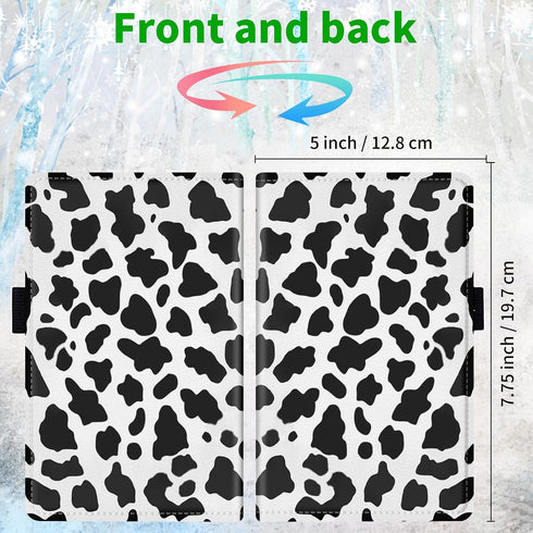 BPQOJB Server Books for Waitress Leather Waitress Book Server with Zipper Money Pocket Cute Cow Pattern Pattern Design