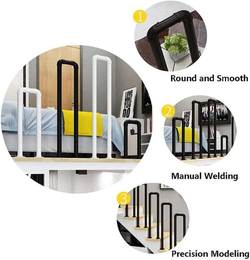 PAUANI U-Shaped Stairs Handrail - Stair Railing, Metal Nti-slip Stair Support Rod, Steps Handrails For Elderly/Disabled