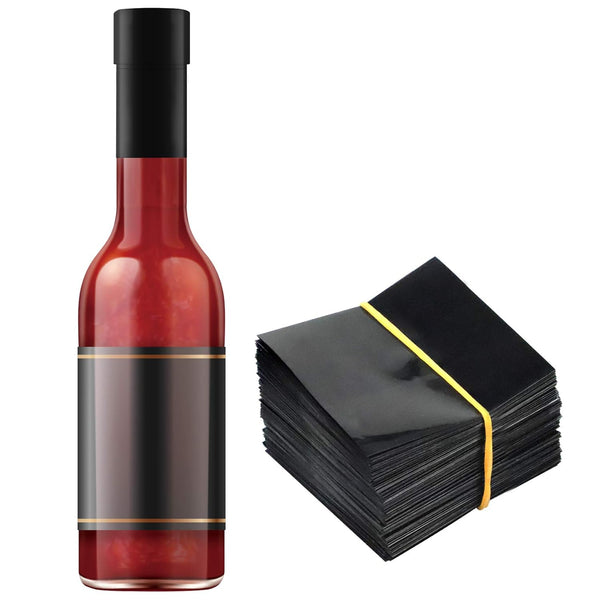 Black Shrink Bands, 200 Pieces Heat Shrink Wrap Sealer for Bottles, 65x60 mm [Compatible Diameter Range: 1 1/4” – 1