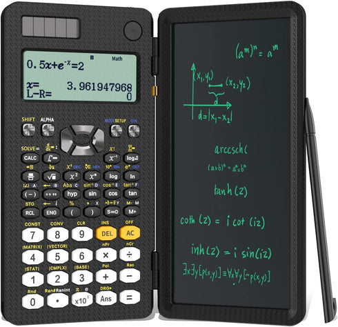 Upgraded 991ES Plus Desktop Scientific Calculator, ROATEE 4-Line Display Erasable LCD Writing Tablet, Solar Power