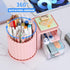 LETURE Rotating Office Desk Organizers with 2 Drawer, Pencil Pen Marker Holder for Desktop Storage Organizers and