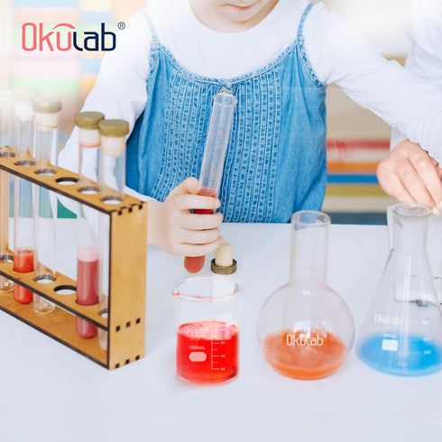 Beaker Set, Low Form 100ml Graduated Borosilicate Glass Beakers, 24pcs for Lab, Classroom, Craft, Kitchen
