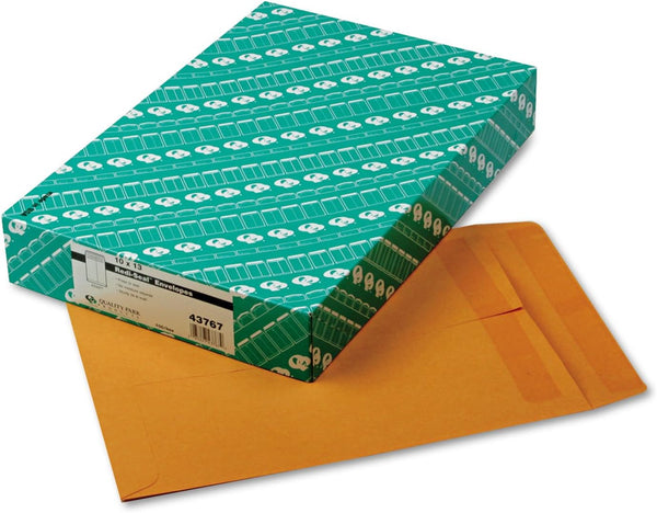 Quality Park Redi-Seal Catalog Envelopes, 10x13, 28lb, Kraft, 100/Box