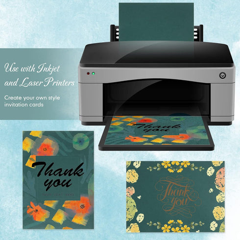 Jutom 250 Pcs A7 Wedding Gift Cards, 5x7 Printable Self Adhesive Envelopes for Office Baby Shower Graduation
