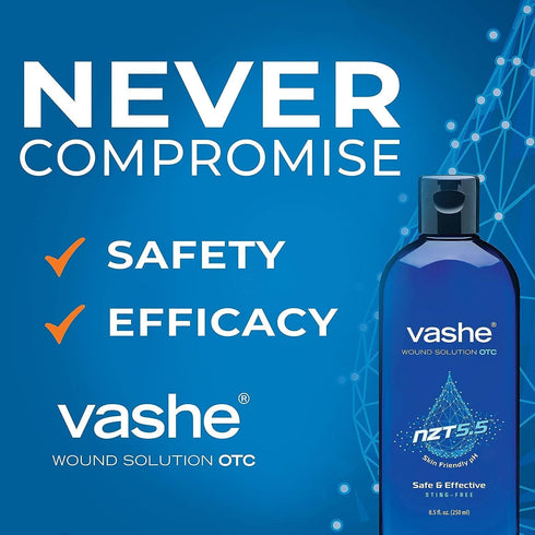 Vashe 8.5 Oz Wound Solution OTC | Pure Hypochlorous Acid-Preserved Wound Cleanser | Home Wound Care | Non-Cytotoxic