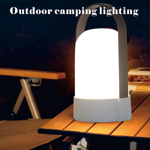 LED Outdoor Rechargeable Lantern Table Lamp, Small Battery Powered Portable Night Light, Cordless Desk Lamp (6.2inch,