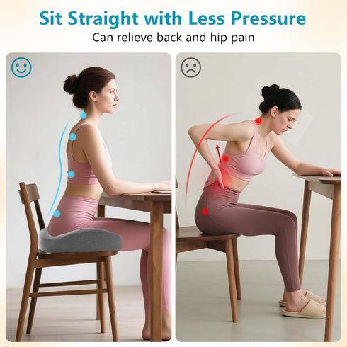 VILCHEBBA Tailbone, Seat Cushion, Office Chair Cushion for Sciatica, Coccyx Cushion, Ergonomic Memory Foam Seat Cushion